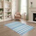thumbnail image 1 of ODIKA 4'x6' Ultra-Soft Area Rug, Deep Blue Cream Layering Striped Gingham Felpudo Front Door Boho Symmetric Bands with Clean Washable, Bare feet friendly, Silk-Touch for Bedroom Home office, 1 of 7