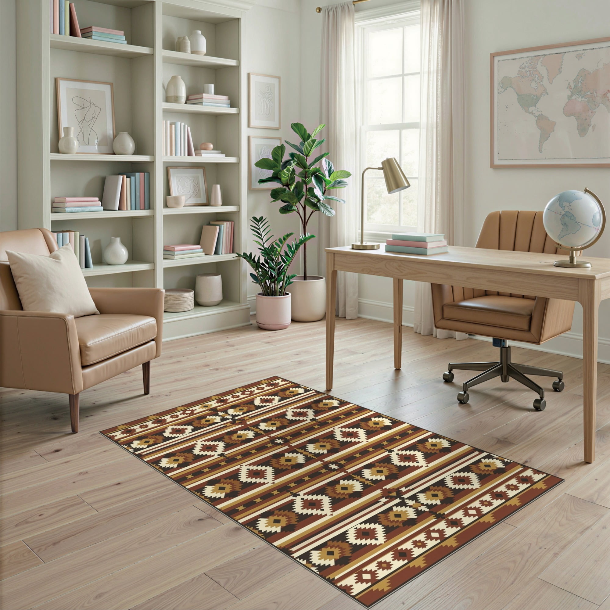 Entry Area Rug ODIKA 4'x6' Ultra-Soft Area Rug, Entryway Boho Southwestern Stripe ...