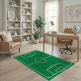 thumbnail image 1 of ODIKA 4'x6' Ultra-Soft Area Rug, Field Center Circle Motif Bold Markings Rugby Football Soccer Refined Structured None Washable, Bare feet friendly, Silk-Touch for Bedroom Home office, 1 of 7
