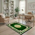 thumbnail image 1 of ODIKA 4'x6' Ultra-Soft Area Rug, Funky Abstract Icon Frame Currency Note Bold Border Collage Motif None Washable, Bare feet friendly, Silk-Touch for Bedroom Home office, 1 of 7