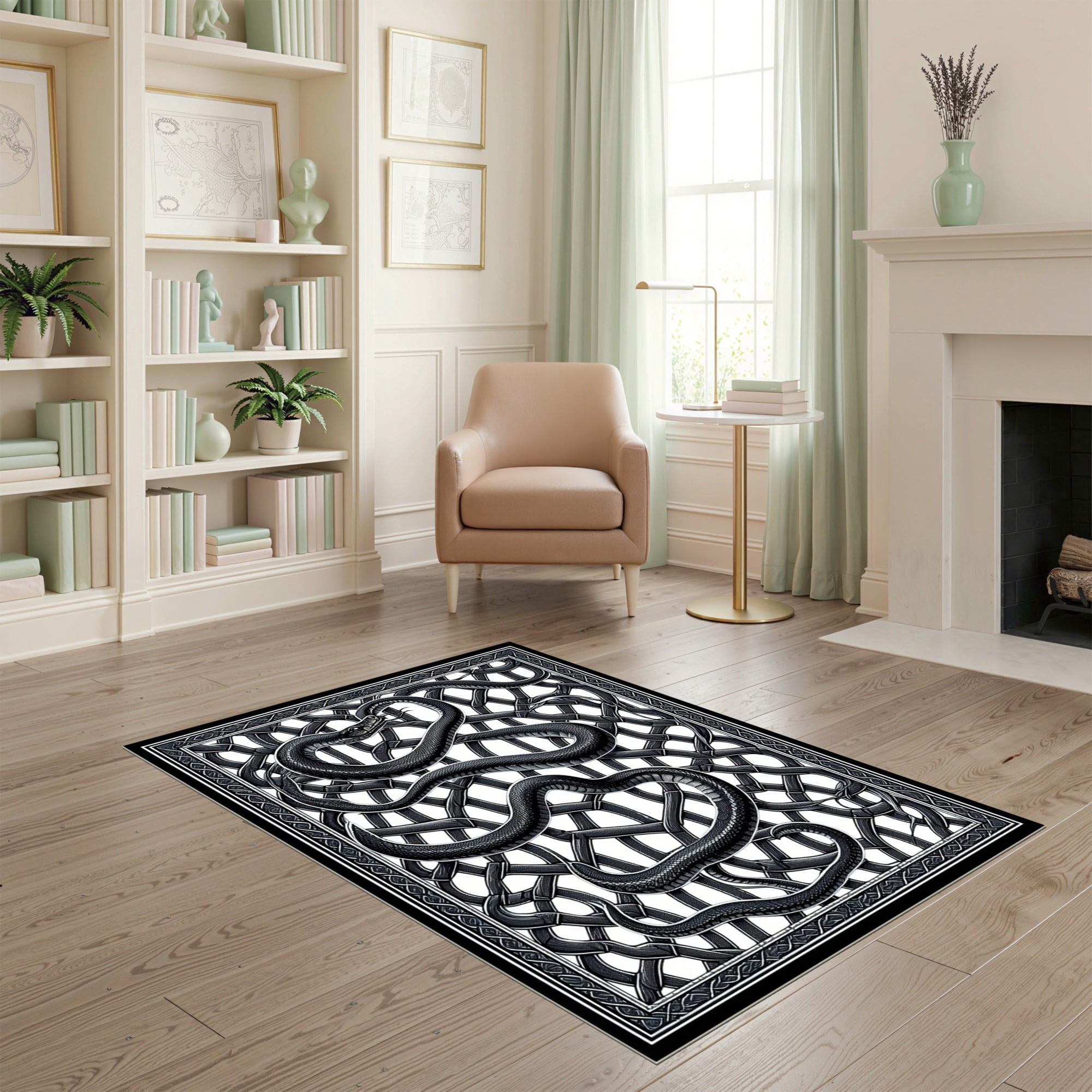 ODIKA 4'x6' Ultra-Soft Area Rug, Gothic Snake Witchy Moody Whimsical ...