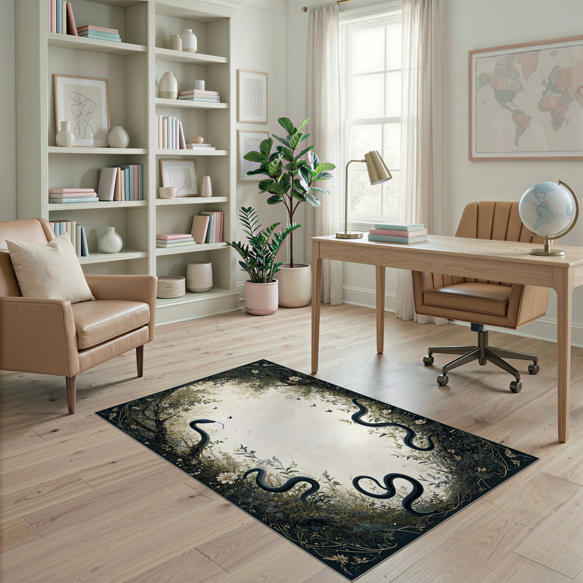 ODIKA 4'x6' Ultra-Soft Area Rug, Gothic Witchy Snake Whimsical Moody ...