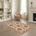thumbnail image 1 of ODIKA 4'x6' Ultra-Soft Area Rug, Grain Annual Ring Border Concentric Rings Stump Cross Section Playful Expressive None Washable, Bare feet friendly, Silk-Touch for Bedroom Home office, 1 of 7