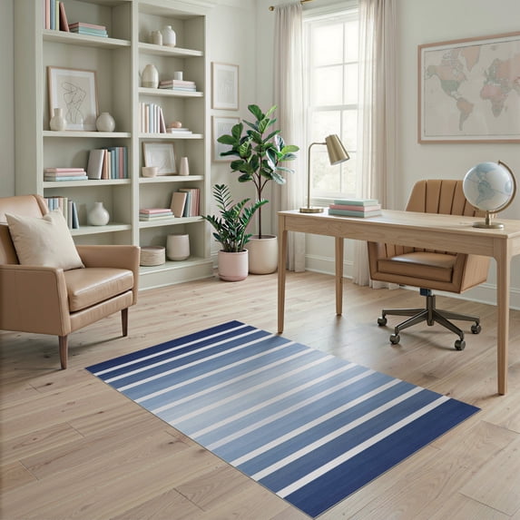 Horizontal Line Rug ODIKA 4'x6' Ultra-Soft Area Rug, Horizontal Stripes Accent Featuring ...
