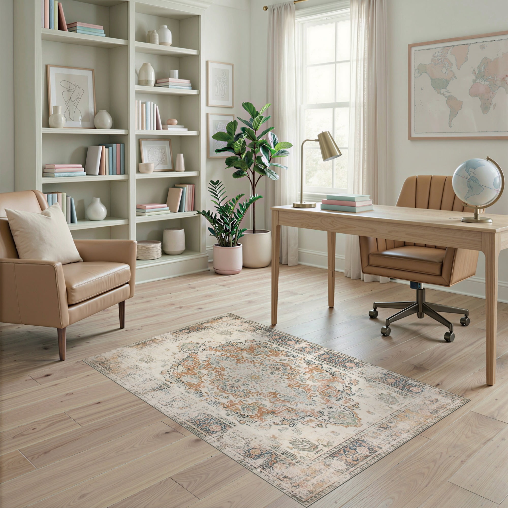 Soft Ivory Rug ODIKA 4'x6' Ultra-Soft Area Rug, Ivory Vintage Tug Farmhouse Tone ...