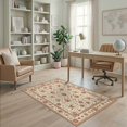 thumbnail image 1 of ODIKA 4'x6' Ultra-Soft Area Rug, Ivory Vintage Tug Ornate Vine Border Allover Scrolling Farmhouse None Washable, Bare feet friendly, Silk-Touch for Bedroom Home office, 1 of 7