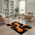 thumbnail image 1 of ODIKA 4'x6' Ultra-Soft Area Rug, Orange Abstract Mid-Century Fluid Retro Biomorphic Design with Curves Washable, Bare feet friendly, Silk-Touch for Bedroom Home office, 1 of 7