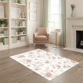 Pink Rug Dorm ODIKA 4'x6' Ultra-Soft Area Rug, Pink Bedside Motifs Checkered Ground ...