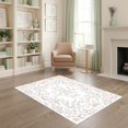 thumbnail image 1 of ODIKA 4'x6' Ultra-Soft Area Rug, Pink Boho Botanical Trailing Vine Border Vintage Scroll Distressed None Washable, Bare feet friendly, Silk-Touch for Bedroom Home office, 1 of 7