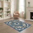 thumbnail image 1 of ODIKA 4'x6' Ultra-Soft Area Rug, Pvc Vintage Bottom Inspired Balanced Blocks Crisp Geometric Splicing None Washable, Bare feet friendly, Silk-Touch for Bedroom Home office, 1 of 7