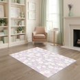 ODIKA 4'x6' Ultra-Soft Area Rug, Round Pastel Scattered Vine Circle ...