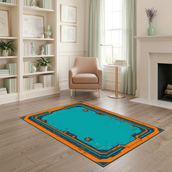 ODIKA 4'x6' Ultra-Soft Area Rug, Teal Charcoal Gaming Pixel Art Dynamic ...