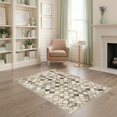 Border Style Rugs ODIKA 4'x6' Ultra-Soft Area Rug, Weathered Border Interlocking Grid ...