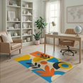 thumbnail image 1 of ODIKA 4'x6' Vibrant Multicolor Abstract Design Washable Area Rug Dynamic Geometric Patterns for Modern Spaces Pet Friendly, Non-Shedding for Bedroom, Reading Nook, 1 of 7