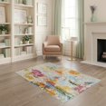 thumbnail image 1 of ODIKA 4'x6' Vibrant Multicolor Abstract Design Washable Area Rug Dynamic Impressionist Style with Pixel Motif Non-Slip, Chair-Friendly, Flatwoven for Home Office, Under Desk, 1 of 7