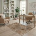 thumbnail image 1 of ODIKA 4'x6' Warm Earth Tones Abstract Design Washable Area Rug Modern Geometric Pattern with Clay Accents for Bedroom, Reading Nook, Pet Friendly & Non-Shedding, 1 of 7