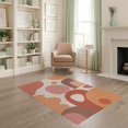 thumbnail image 1 of ODIKA 4'x6' Warm Earth Tones Mid-Century Abstract Washable Area Rug Organic Shapes with Retro Modern Flair Stain Resistant, Low Pile, Easy Care for Dorm Room, Small Living, 1 of 7
