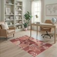 thumbnail image 1 of ODIKA 4'x6' Warm Terracotta Geometric and Floral Washable Area Rug Elegant Check Pattern with Retro Flower Motifs Pet Friendly, Non-Shedding for Bedroom, Reading Nook, 1 of 7