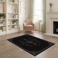 thumbnail image 1 of ODIKA 4'x6' Washable Area Rug Black and Rose Celestial Design Intricate Lunar Motif with Ornate Borders for Dorm Room, Small Living Stain Resistant Low Profile, Easy Care, 1 of 7
