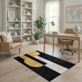 thumbnail image 1 of ODIKA 4'x6' Washable Area Rug Black White and Gold Abstract Design Modern Bold Shapes with Dynamic Brushstrokes for Home Office, Under Desk, Non-Slip Chair-Friendly, Flatwoven, 1 of 7