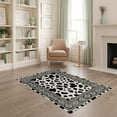 thumbnail image 1 of ODIKA 4'x6' Washable Area Rug Boho Southwestern Border Boneless Couch Cowboy Print Spotted Cow Playful for Dorm Room, Small Living Room, Stain Resistant Low Profile, Easy Care, 1 of 7