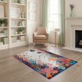thumbnail image 1 of ODIKA 4'x6' Washable Area Rug Coral Ocean with Turtles Design Vibrant Sea Life Motif Fish and Kelp for Home Office, Under Desk, Non-Slip Chair-Friendly, Flatwoven, 1 of 7