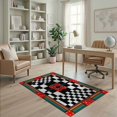 thumbnail image 1 of ODIKA 4'x6' Washable Area Rug Dice Graphic Funky Aesthetic Checkerboard Men Cartoon Alt Refined for Home Office, Under Desk, Non-Slip Chair-Friendly, Flatwoven, 1 of 7