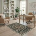 thumbnail image 1 of ODIKA 4'x6' Washable Area Rug Dining Under Traditional Concentric Motif Geometric Transitional for Home Office, Desk, Non-Slip Chair-Friendly, Flatwoven, 1 of 7