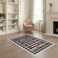 thumbnail image 1 of ODIKA 4'x6' Washable Area Rug Door Welcome Gingham Plaid Rotated Checkered Entry Frame Detail for Dorm Room, Small Living Stain Resistant Low Profile, Easy Care, 1 of 7