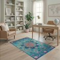 thumbnail image 1 of ODIKA 4'x6' Washable Area Rug Gradient Fish Ombre Scale Starfish Seashell Mermaid Flowing Dynamic for Home Office, Under Desk, Non-Slip Chair-Friendly, Flatwoven, 1 of 7