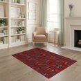thumbnail image 1 of ODIKA 4'x6' Washable Area Rug Interlocking Squares Mosaic Long Grid Bold Geometric Abstract Refined Structured for Home Office, Under Desk, Non-Slip Chair-Friendly, Flatwoven, 1 of 7