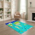 thumbnail image 1 of ODIKA 4'x6' Washable Area Rug Large Ocean Playroom Map Educational Interlocking Polygon Motif for Dorm Room, Small Living Stain Resistant Low Profile, Easy Care, 1 of 7