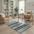 thumbnail image 1 of ODIKA 4'x6' Washable Area Rug Layering Navy Cream Checkered Bands Interlocking Entryway Felpudo for Bedroom, Reading Nook, Pet Friendly & Non-Shedding, 1 of 7
