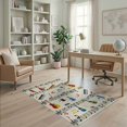 thumbnail image 1 of ODIKA 4'x6' Washable Area Rug Music Musical Cd Note Guitar Piano Keys Sound Wave Disc Shape for Dorm Room, Small Living Stain Resistant Low Profile, Easy Care, 1 of 7