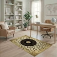 thumbnail image 1 of ODIKA 4'x6' Washable Area Rug Music Note Sepia Tone Vinyl Record Retro Sound Motif Round Movie for Dorm Room, Small Living Stain Resistant Low Profile, Easy Care, 1 of 7