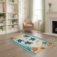 thumbnail image 1 of ODIKA 4'x6' Washable Area Rug Nautical Turtle Ocean Beachy Entry Themed Teal Bathroom Long for Bedroom, Reading Nook, Pet Friendly & Non-Shedding, 1 of 7