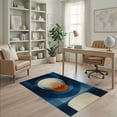 thumbnail image 1 of ODIKA 4'x6' Washable Area Rug Non-Slip, Chair-Friendly, Flatwoven Rug Entrance Abstract Vinyl Record Brushstroke Swirl Circle Round for Home Office, Under Desk, 1 of 7