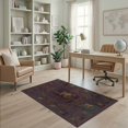 thumbnail image 1 of ODIKA 4'x6' Washable Area Rug Non-Slip, Chair-Friendly, Flatwoven Guitar Sound Music Wave Musical Instrument Record Vinyl Themed for Home Office, Under Desk, 1 of 7