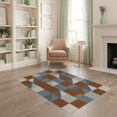 thumbnail image 1 of ODIKA 4'x6' Washable Area Rug Non-Slip, Chair-Friendly, Flatwoven Inspired Blocks With Minimalist Balance Abstract Modern Refined for Home Office, Under Desk, 1 of 7