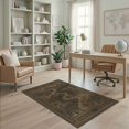 thumbnail image 1 of ODIKA 4'x6' Washable Area Rug Non-Slip, Chair-Friendly, Flatwoven Landscape Vintage Forest Frame Wilderness Motif Border Cabin Flowing Dynamic for Home Office, Under Desk, 1 of 7