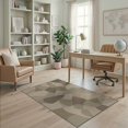 thumbnail image 1 of ODIKA 4'x6' Washable Area Rug Non-Slip, Chair-Friendly, Flatwoven Large Contemporary Scattered Overlapping Forms Geometric Beige for Home Office, Under Desk, 1 of 7