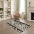 thumbnail image 1 of ODIKA 4'x6' Washable Area Rug Non-Slip, Chair-Friendly, Flatwoven Spotted Cow Grid Icon Motifs Boneless Couch Cowboy Hid Print Flowing Dynamic for Home Office, Under Desk, 1 of 7