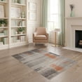 thumbnail image 1 of ODIKA 4'x6' Washable Area Rug Non-Slip, Chair-Friendly, Flatwoven Stump Grain Annual Rings Tone Ring Concentric Earthy Farmhouse for Home Office, Under Desk, 1 of 7