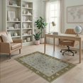 thumbnail image 1 of ODIKA 4'x6' Washable Area Rug Olive Green Floral Elegance Symmetrical Design Intricate Blossom Motifs for Bedroom, Reading Nook, Pet Friendly & Non-Shedding, 1 of 7