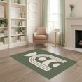 thumbnail image 1 of ODIKA 4'x6' Washable Area Rug Olive Green Geometric Arch Design Modern Minimalist with Bold Shapes for Dorm Room, Small Living Stain Resistant Low Profile, Easy Care, 1 of 7