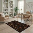 thumbnail image 1 of ODIKA 4'x6' Washable Area Rug Pet Friendly, Non-Shedding Black Gold Floral Night Garden Design Elegant Botanical with Celestial Accents for Bedroom, Reading Nook, 1 of 7