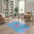 thumbnail image 1 of ODIKA 4'x6' Washable Area Rug Pet Friendly, Non-Shedding Fish Ombre Glitter Look Scale Seashell Mermaid Gradient Refined for Bedroom, Reading Nook, 1 of 7