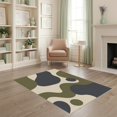 thumbnail image 1 of ODIKA 4'x6' Washable Area Rug Pet Friendly, Non-Shedding Olive Navy Fluid Abstract Design Elegant Geometric Flow with Contemporary Feel for Bedroom, Reading Nook, 1 of 7