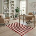 thumbnail image 1 of ODIKA 4'x6' Washable Area Rug Pet Friendly, Non-Shedding Plaid Checkered Checked Tartan Vintage Farmhouse Gingham Squares for Bedroom, Reading Nook, 1 of 7