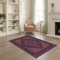 thumbnail image 1 of ODIKA 4'x6' Washable Area Rug Pet Friendly, Non-Shedding Purple Ornamental Plum Scroll Traditional Artwork Pink Mauve for Bedroom, Reading Nook, 1 of 7